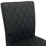 2X Dining Chair Stainless Gold Frame & Seat Black PU Leather - Top-Down View