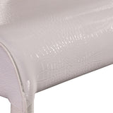 2x Steel Frame White Leatherette Medium High Backrest Dining Chairs with Wooden legs - Top-Down View