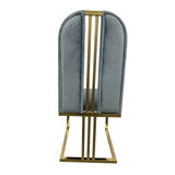 2X Dining Chair Stainless Gold Frame & Seat Blue Fabric - 45-Degree Angle