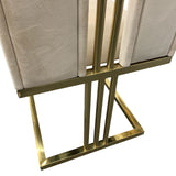 2X Dining Chair Stainless Gold Frame & Seat Beige Fabric - 45-Degree Angle