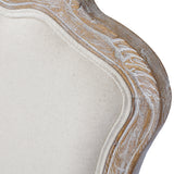 Dining Chair Linen Fabric Beige Oak Wood White Washed Finish - Extra Image
