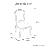 Dining Chair Linen Fabric Beige Oak Wood White Washed Finish - Extra Image