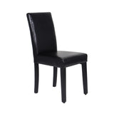 2x Wooden Frame Black Leatherette Dining Chairs with Solid Pine Legs - Top-Down View