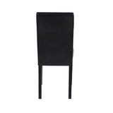 2x Wooden Frame Black Leatherette Dining Chairs with Solid Pine Legs - Close-Up Angle