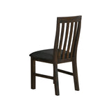 2x Wooden Frame Leatherette in Solid Wood Acacia & Veneer Dining Chairs in Chocolate Colour - Top-Down View