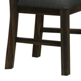 2x Wooden Frame Leatherette in Solid Wood Acacia & Veneer Dining Chairs in Chocolate Colour - Rear View