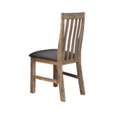 2x Wooden Frame Leatherette in Solid Wood Acacia & Veneer Dining Chairs in Oak Colour - Top-Down View