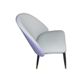 2X Dining Chairs Purple Colour Premium Leatherette Carbon Steel Frame Firm Support - Side View