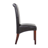 2x Wooden Frame Black Leatherette Dining Chairs with Solid Pine Legs - Top-Down View