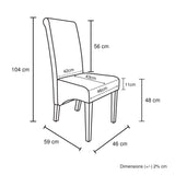 2x Wooden Frame Brown Leatherette Dining Chairs with Solid Pine Legs - Rear View