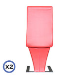 2x Z Shape Red Leatherette Dining Chairs with Stainless Base - 45-Degree Angle
