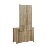Dresser with 3 Storage Drawers in Natural Wood like MDF in Oak Colour with Mirror - 45-Degree Angle