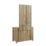 Dresser with 3 Storage Drawers in Natural Wood like MDF in Oak Colour with Mirror - Top-Down View