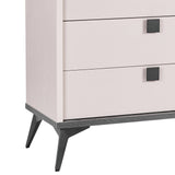 Dressing Chest With 6 Storage Drawers MDF Mirror Combination of Champagne and Black Colour - Top-Down View