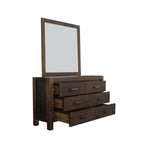 Dresser with 6 Storage Drawers in Solid Acacia & Veneer With Mirror in Chocolate Colour, image 3