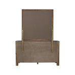 Dresser with 6 Storage Drawers in Solid Acacia & Veneer With Mirror in Chocolate Colour, image 4