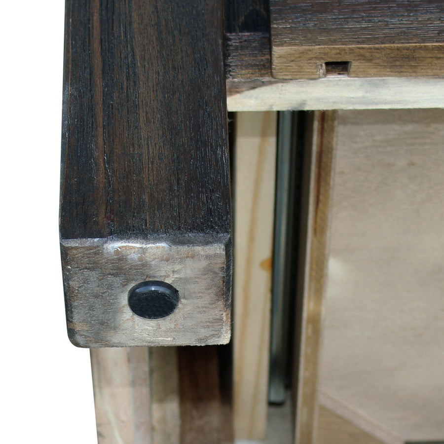 Dresser with 6 Storage Drawers in Solid Acacia & Veneer With Mirror in Chocolate Colour, image 9