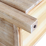 Dresser with 6 Storage Drawers in Solid Acacia & Veneer With Mirror in Oak Colour - Rear View