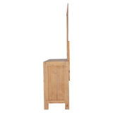 Dresser with 6 Storage Drawers in Solid Acacia & Veneer With Mirror in Oak Colour - Side View