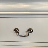 Dressing Chest with 6 Storage Drawers in Solid Wooden Mirror Metal Handles White Colour - Side View