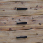 Dresser with 6 Storage Drawers in Solid Acacia With Mirror in Silver Brush Colour, image 3
