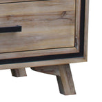 Dresser with 6 Storage Drawers in Solid Acacia With Mirror in Silver Brush Colour, image 4