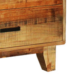 Dresser with 6 Storage Drawers in Solid Acacia With Mirror in Vintage Light Brown Colour - Top-Down View