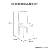 7 Pieces Dining Suite Dining Table & 6X  White Chairs in Rectangular Shape High Glossy MDF Wooden Base Combination of Black & White Colour - Rear View