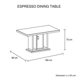 7 Pieces Dining Suite Dining Table & 6X  White Chairs in Rectangular Shape High Glossy MDF Wooden Base Combination of Black & White Colour - Close-Up Angle