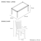 9 Pieces Dining Suite 210cm Large Size Dining Table & 8X Chairs with Solid Acacia Wooden Base in Oak Colour