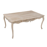 Large Size Oak Wood White Washed Finish Arm Chair Dining Set - Front View