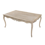 Large Size Oak Wood White Washed Finish Arm Chair Dining Set - Side View