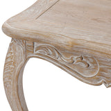 Large Size Oak Wood White Washed Finish Arm Chair Dining Set - 45-Degree Angle