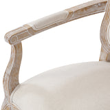 Large Size Oak Wood White Washed Finish Arm Chair Dining Set - Extra Image