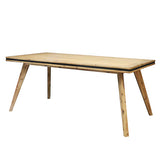 7 Pieces Dining Suite 180cm Medium Size Dining Table & 6X Chairs in Solid Acacia Wooden Frame in Silver Brush Colour - Side View