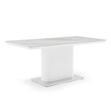 Dining Table Ceramic Table Top MDF Stainless Steel feet - Front View