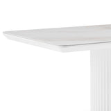Dining Table Ceramic Table Top MDF Stainless Steel feet - Side View