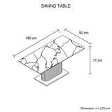 Dining Table Ceramic Table Top MDF Stainless Steel feet - Low Angle