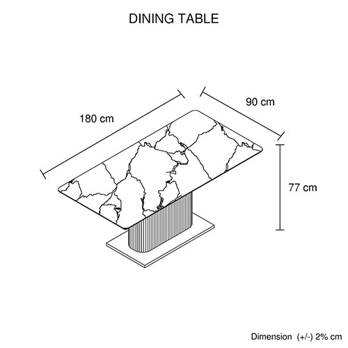 Dining Table Ceramic Table Top MDF Stainless Steel feet, image 8