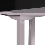 Dining Table in Round Shape High Glossy MDF Wooden Base Combination of Black & White Colour - Top-Down View