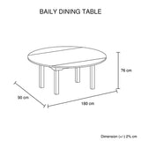 Dining Table in Round Shape High Glossy MDF Wooden Base Combination of Black & White Colour - Front View