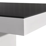 Dining Table in Rectangular Shape High Glossy MDF Wooden Base Combination of Black & White Colour - Front View