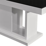 Dining Table in Rectangular Shape High Glossy MDF Wooden Base Combination of Black & White Colour - Side View