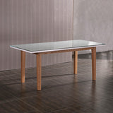 Dining Table White Top High Glossy Wooden Base - Rear View