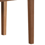 Dining Table White Top High Glossy Wooden Base - Side View