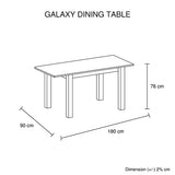 Dining Table White Top High Glossy Wooden Base - 45-Degree Angle