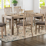 Dining Table with Solid and Veneered Acacia Large Size Wooden Base in Oak Colour - 45-Degree Angle