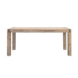 Dining Table with Solid and Veneered Acacia Large Size Wooden Base in Oak Colour - Front View