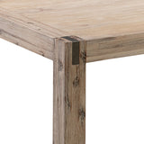Dining Table with Solid and Veneered Acacia Large Size Wooden Base in Oak Colour - Top-Down View