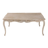 Dining Table Oak Wood Plywood Veneer White Washed Finish in large Size - Front View